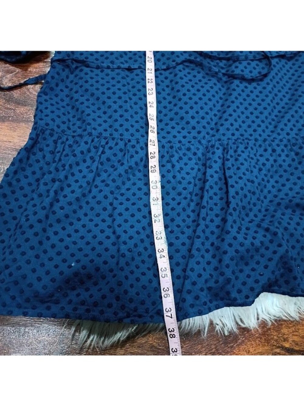 Loft Womens Polka Dot Navy Blue Dress XL Lightweight Cotton 3/4 Sleeve - Picture 5 of 13